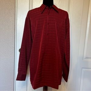 NWT Elliott Burgundy Straight Hem Button Down Shirt Size Medium‎